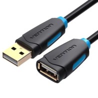 Vention 1m USB 2.0 A Male to Gold Connector Extender Cable Black