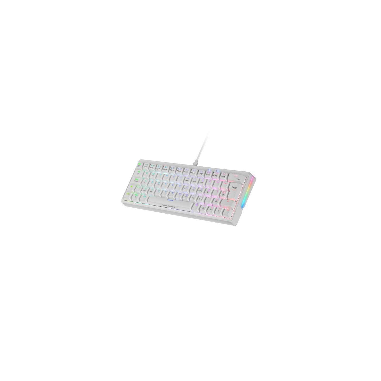 Teclado Mecánico MKMINIPRO Switch Azul RGB Blanco Mars Gaming