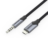 Cable Audio Microusb/m Jack 3.5/m 2 M Negro Vention