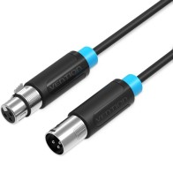 Cable Audio Estéreo XLR/M XLR/H 5 M Negro Vention