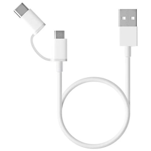 Cable USB 2.0 Tipo-C y Micro USB 0.3M Blanco Xiaomi