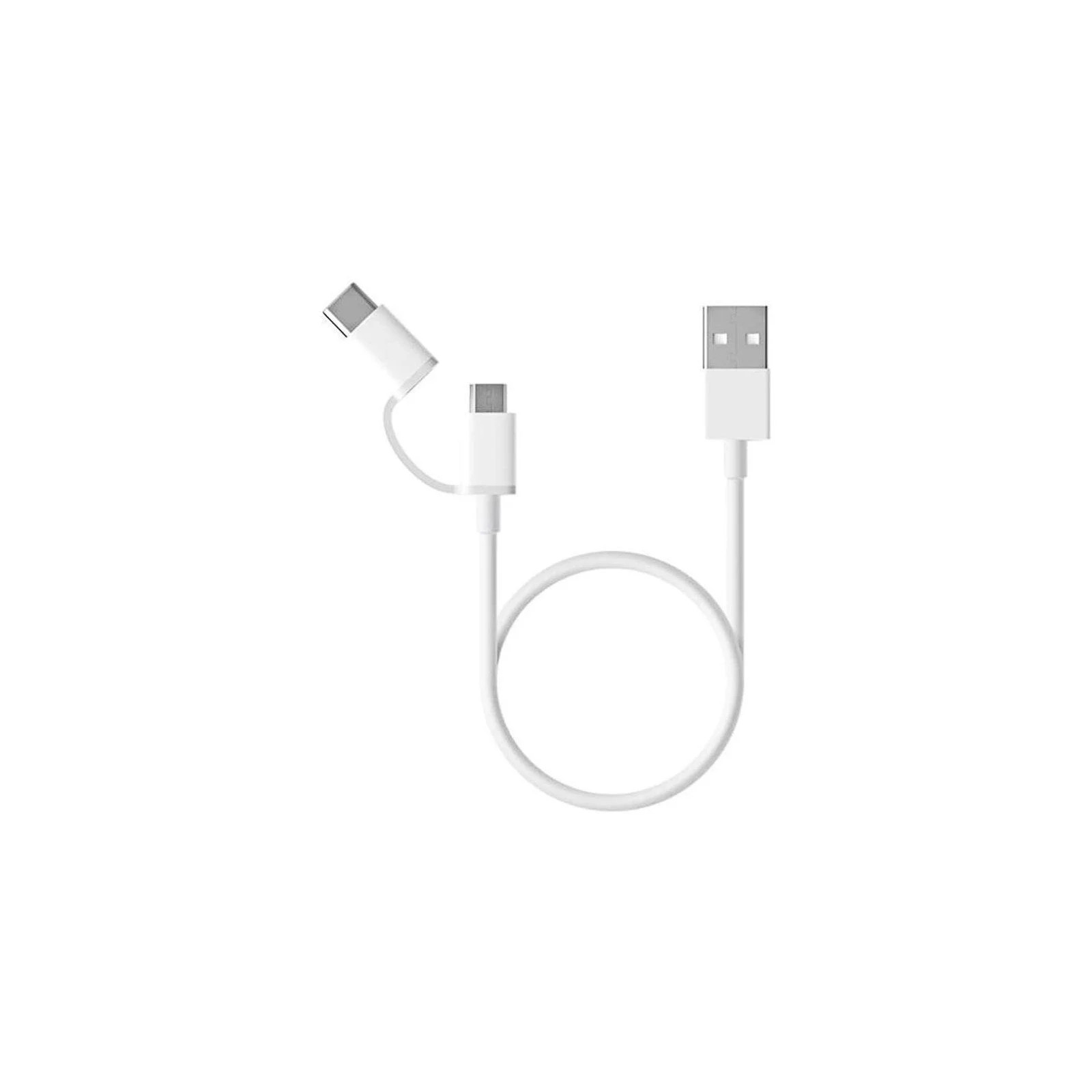 Cable USB 2.0 Tipo-C y Micro USB 0.3M Blanco Xiaomi