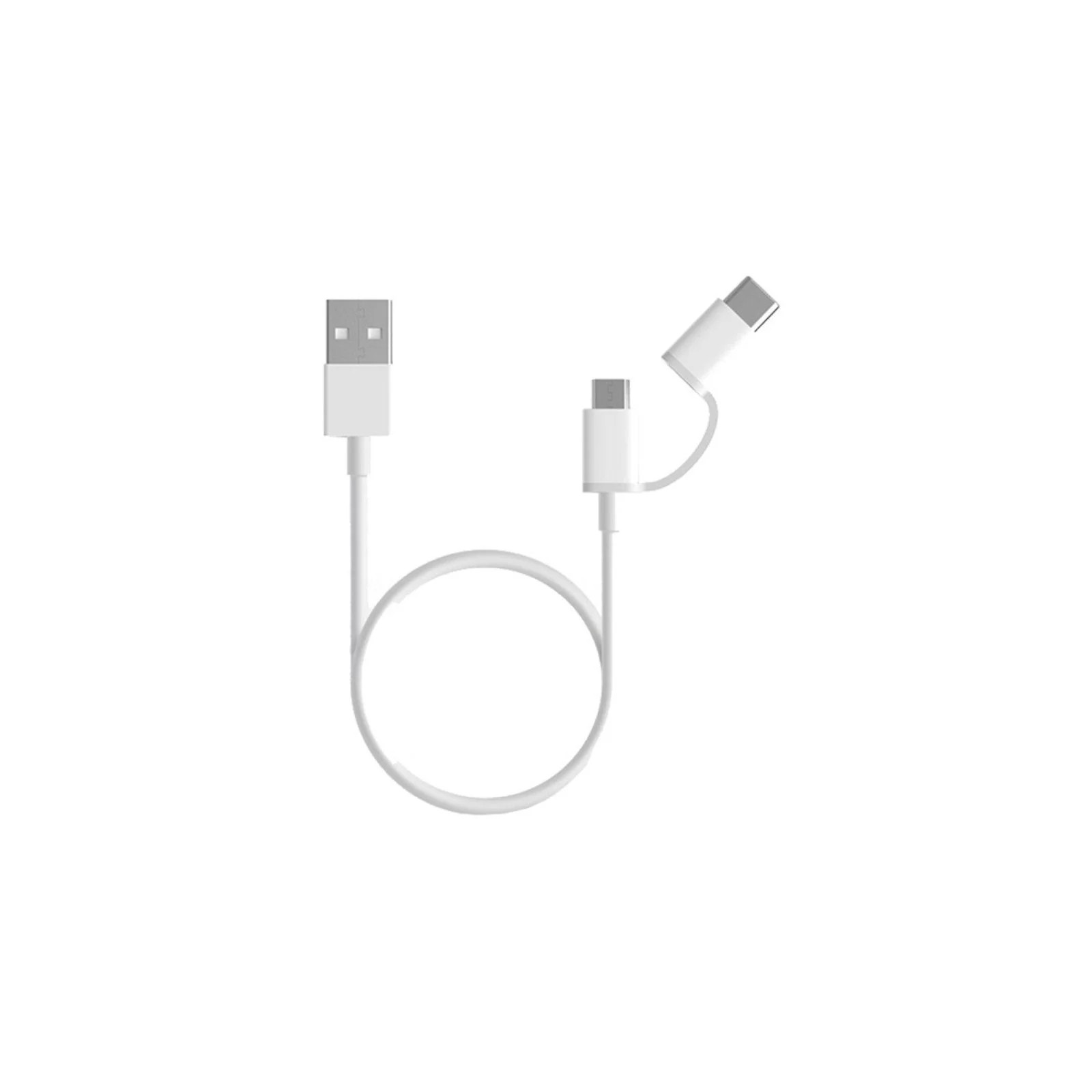 Cable USB 2.0 1M Tipo-C MicroUSB Blanco Xiaomi