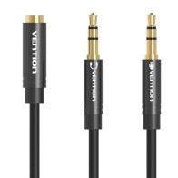 Vention Stereo Audio Cable 2xJack 3.5 0.30M Black