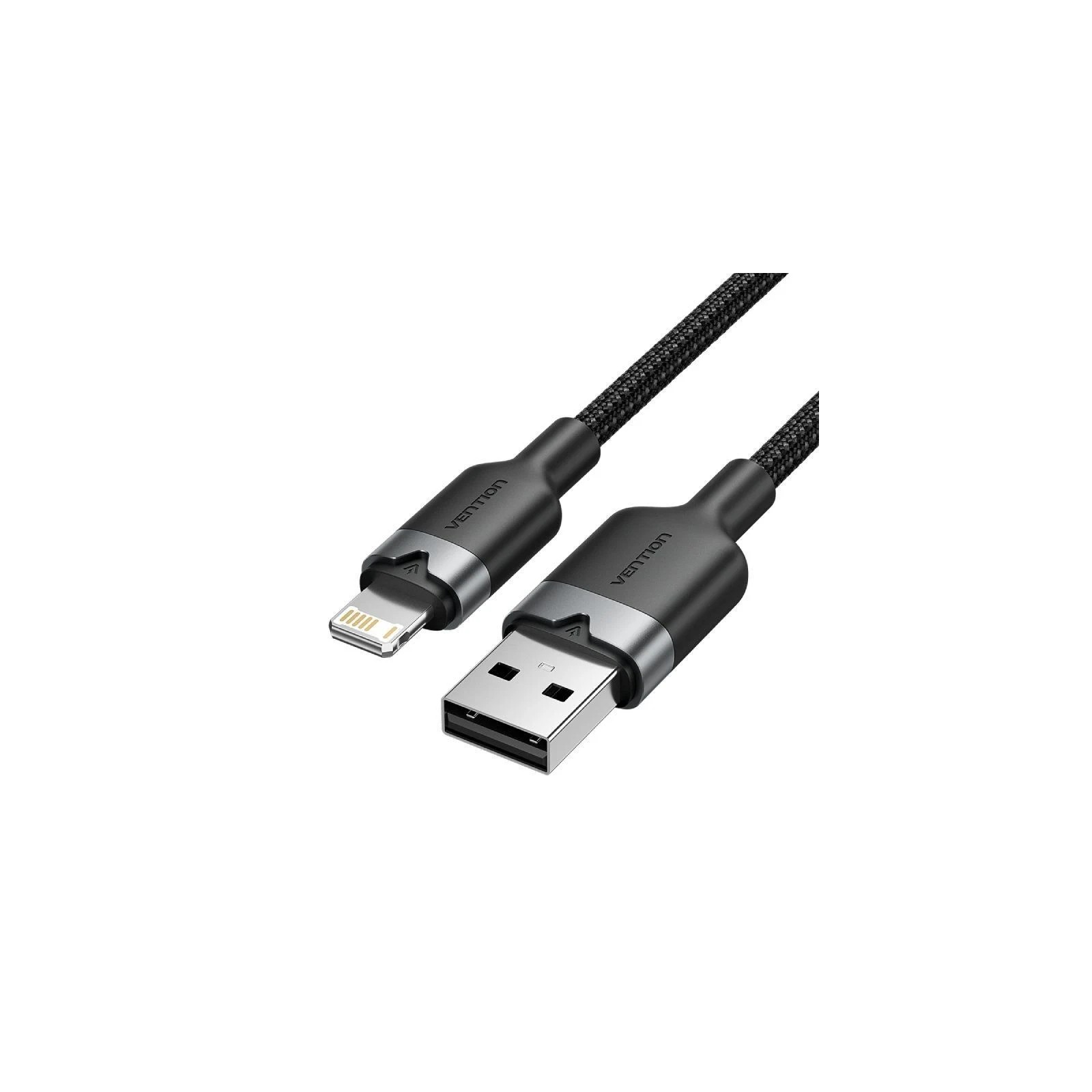 Cable 2.0 Usb A Lightning Trenzado 2 M Negro Vention