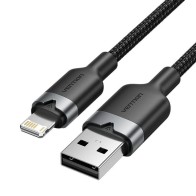 Cable 2.0 Usb A Lightning Trenzado 2 M Negro Vention