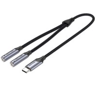 Adaptador USB-C a 2 Jack 3.5mm Vention