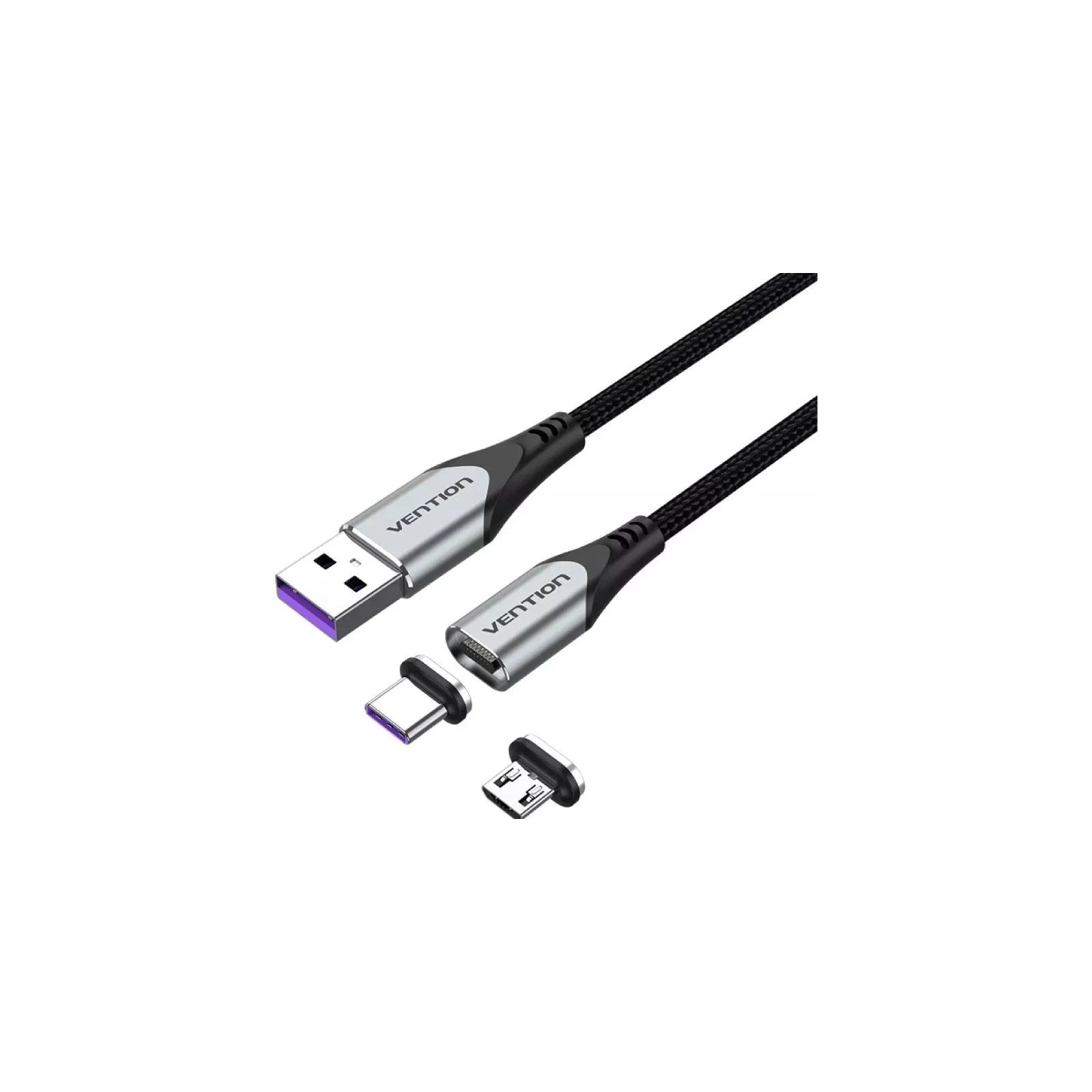 Magnetic USB-A Cable with MicroUSB USB-C