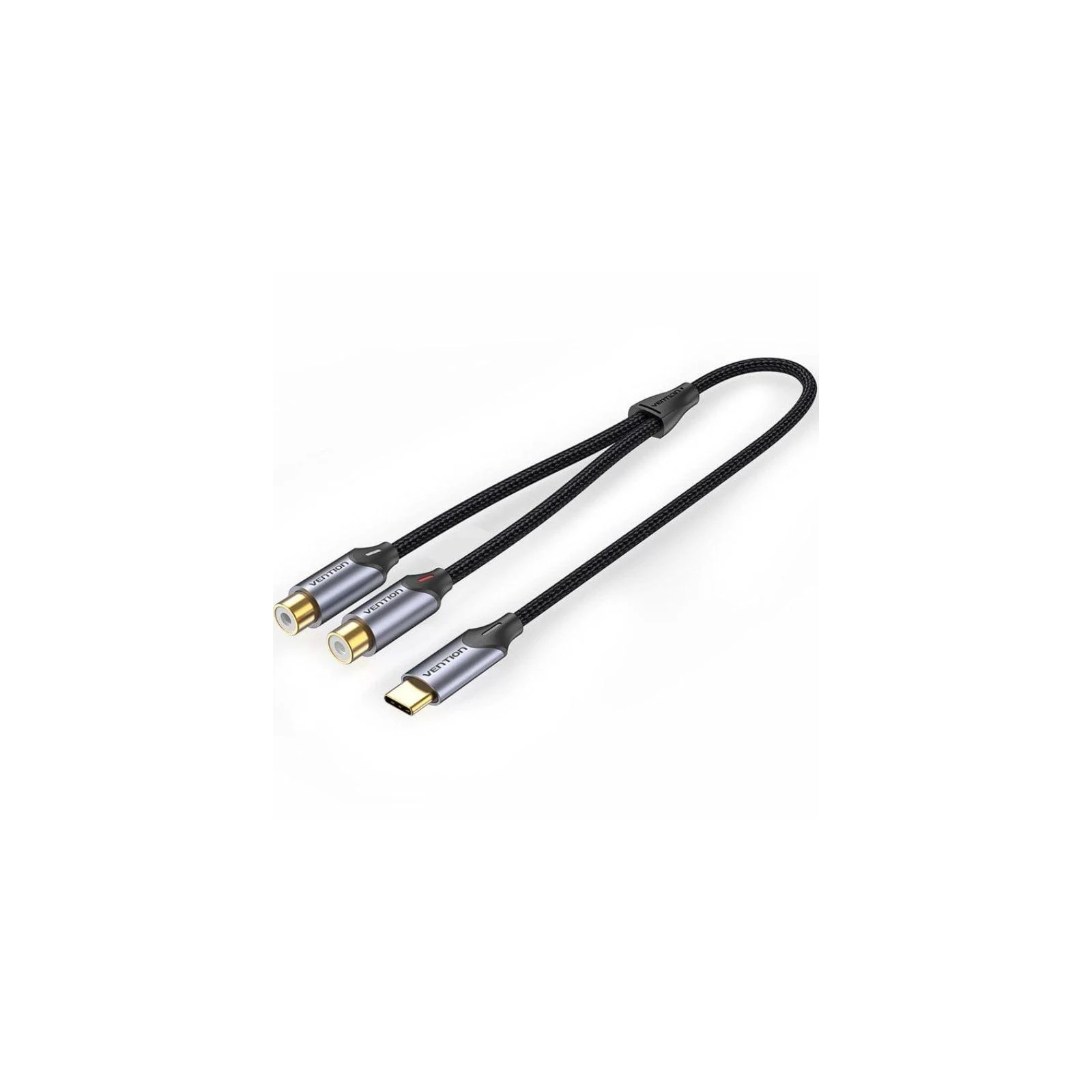 Conversor Usb-c/m A 2x Rca/h 0.5 Gris Vention