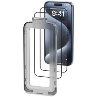 Protector de Pantalla de Cristal Templado para iPhone 15 con Herramienta de Instalación