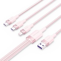 Cable Usb 2.0 A Usb-c + Microusb/m + Lightning 1.5 M Rosa Vention