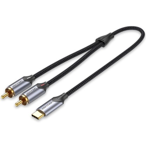 Cable Audio Jack 3.5mm Macho a RCA Macho 5m Gris Vention