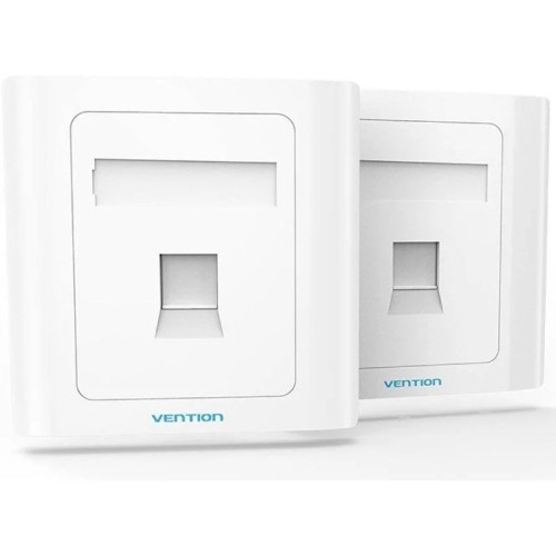 Placa de Pared 1 Puerto RJ45 Tipo 86 Blanco Vention