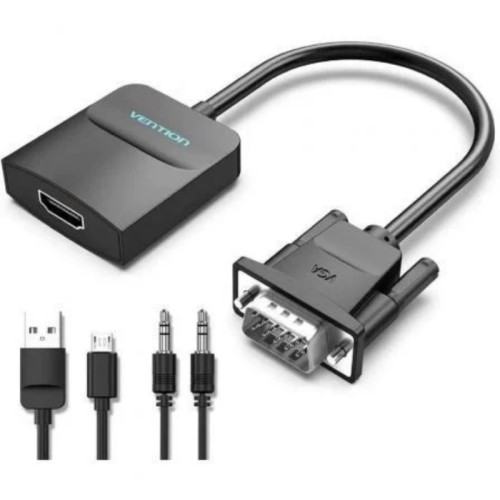 Conversor Vga A Hdmi 0.5 M Negro Vention