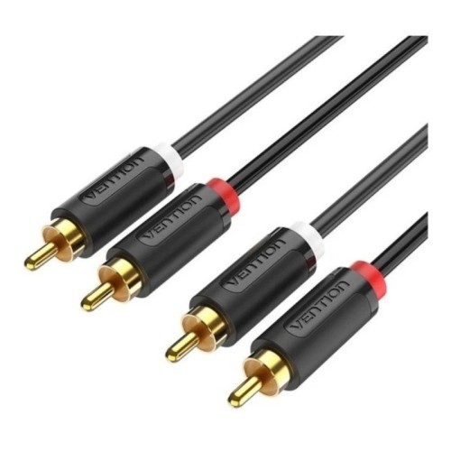 Cable Audio Estereo 2xrca/m - 2xrca/m 0.5 M Negro Vention