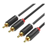 Cable Audio Estéreo 2xRCA 1.5 M Negro Vention