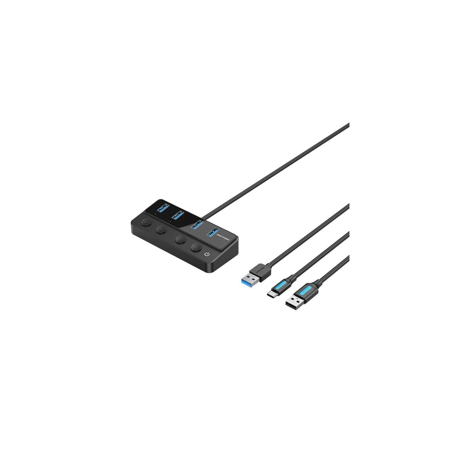 Vention 4-Port USB 3.0 Hub PD Black