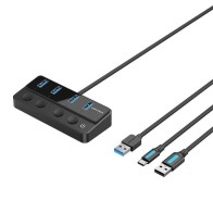 Hub 4 Puertos 3.0 USB Negro Vention