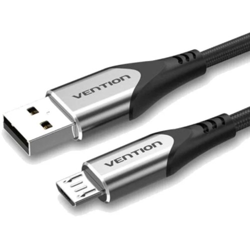 Cable USB 2.0 A a Micro USB M-m 0.25 M Gris Vention