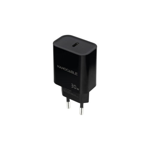 Cargador de Pared USB-C 30W Negro Nanocable