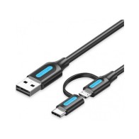 Cable USB 2.0 A/m a Micro USB/m y USB-C/m 0.5 M