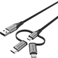 Cable USB 2.0 Multi-Conector 1M Gris Vention