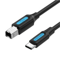 Cable USB 2.0 para impresoras Tipo A macho a USB-C macho 2M Negro Vention