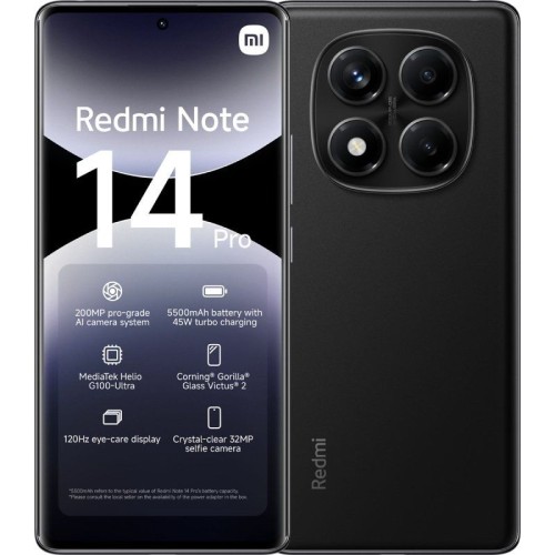 Smartphone Redmi Note 14 Pro 8+256GB Negro Xiaomi