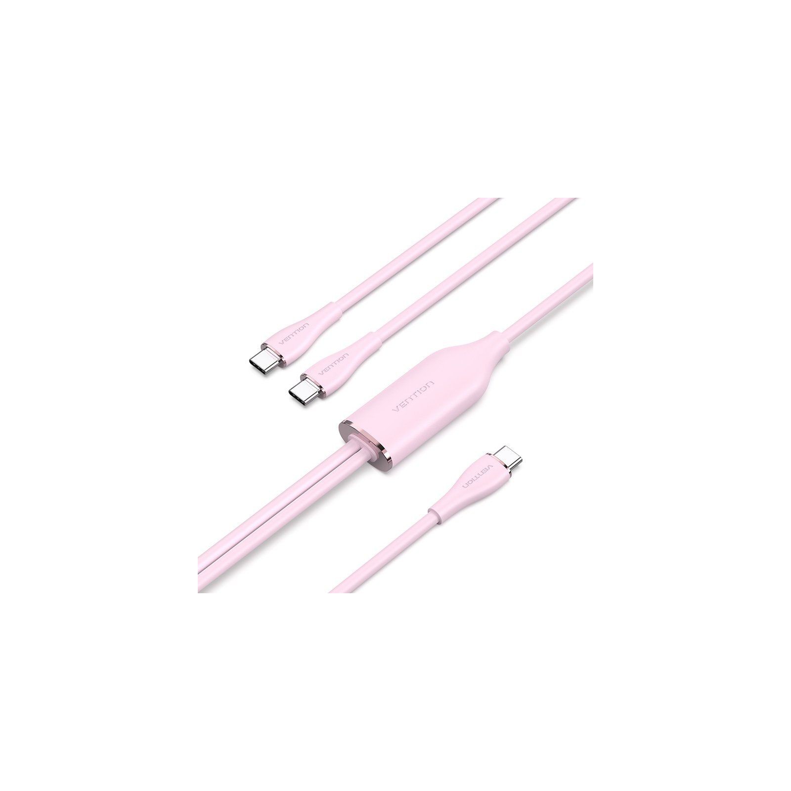 USB-C to Dual USB-C Cable 1.5M Pink