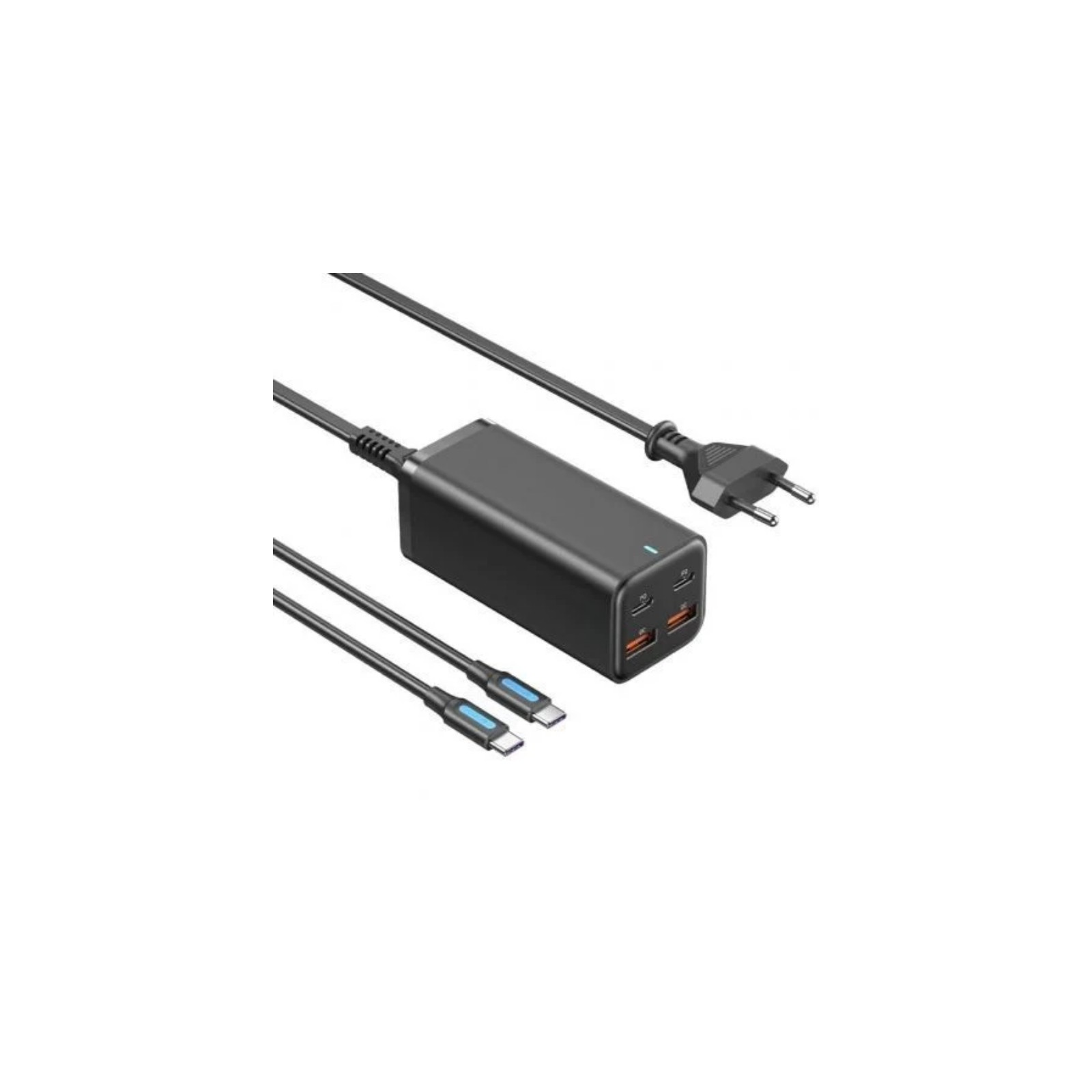 Cargador Pared 100w 2xusb-c + Cable Usb-c/ 2xusb-a Negro Vention