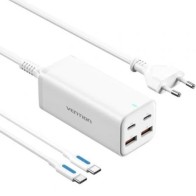 100W Wall Charger 2xUSB-C USB-C to 2xUSB-A Cable White Vention