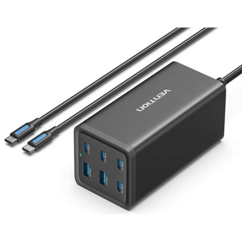 200W Wall Charger 4xUSB-C 2xUSB-A Black Vention