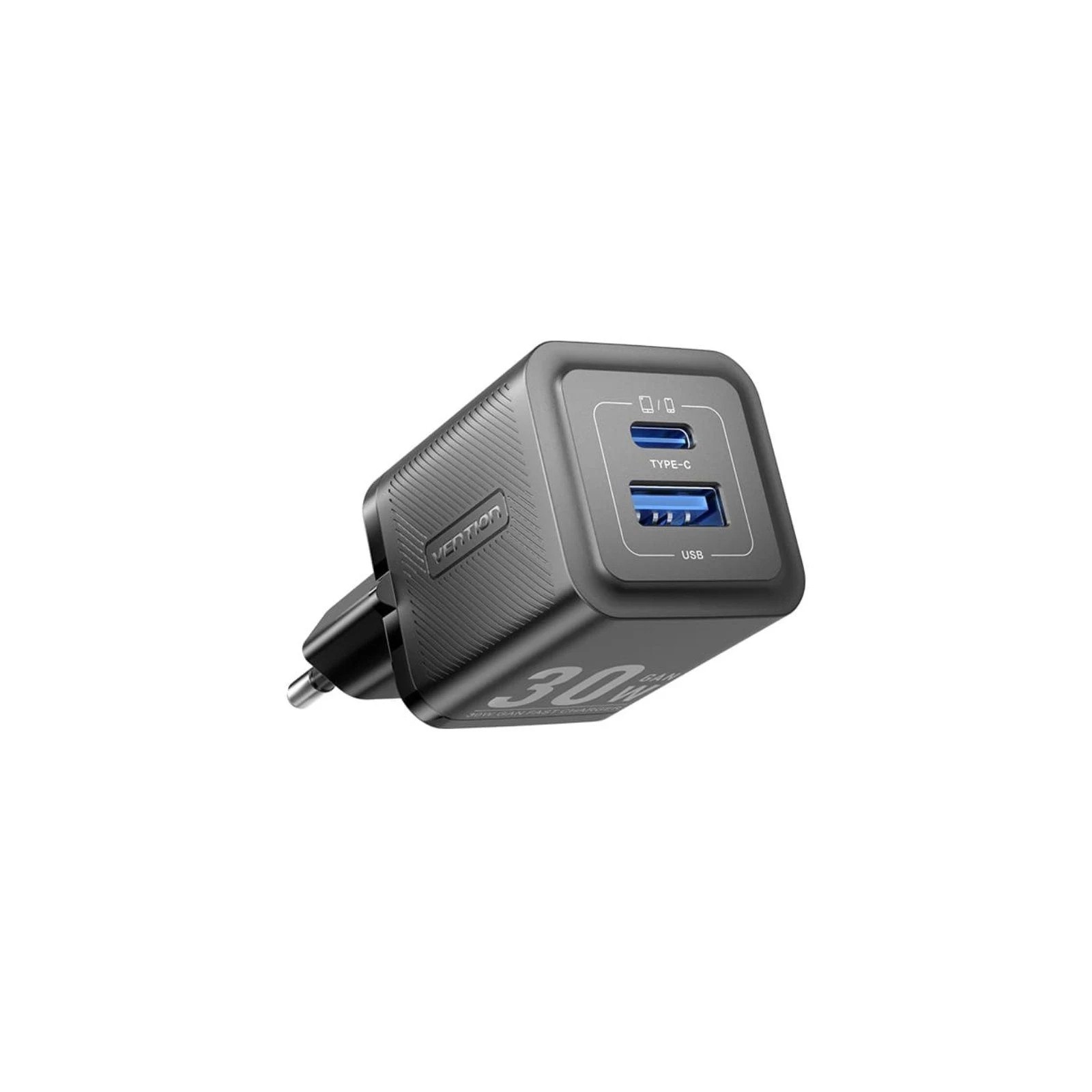 Vention 30W Wall Charger - Dual USB-C USB-A Compact Design