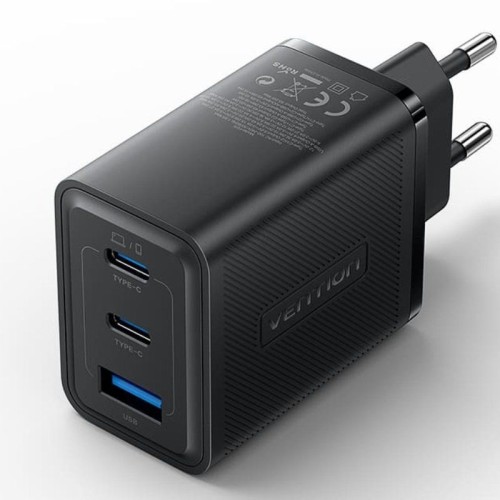 Vention 65W Wall Charger - Fast Charging Dual USB-C USB-A