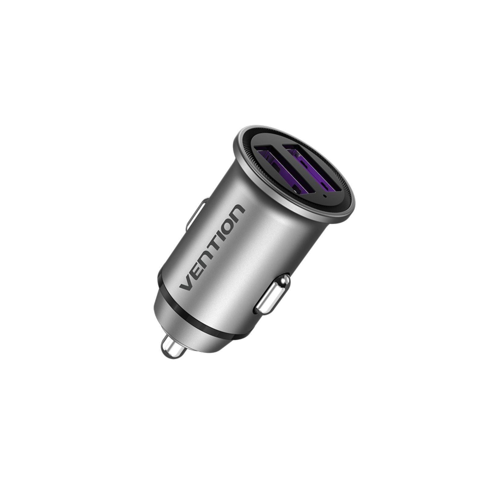 Vention Car Charger with 2 x USB-A - 30W - Gray